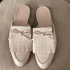 J Crew Kiltie Academy Loafer Mules Croc Embossed Leather …